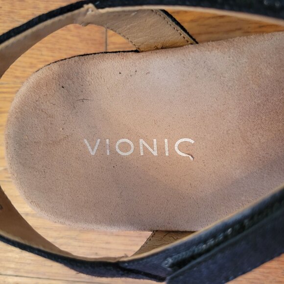 Vionic 8 Black Strappy Platform Sandals KELLYN Open Toe Summer - Picture 10 of 11